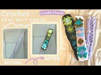 how to crochet a seat belt cover to spice up your boring car || scrap busting project || car decor - YouTube