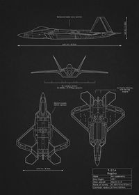 Beautiful 'F22A Raport Blueprint' Poster Print by Iwoko ✓ Printed on Metal ✓ Easy Magnet Mounting ✓ Worldwide Shipping. Buy online at DISPLATE.