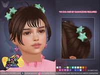 The Sims Resource - Back To School - Glitter Star Hair Ties For Mi Cha Hair by GoAmazons (kids)