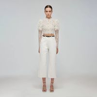 Ivory Corded Lace Top | self-portrait-US