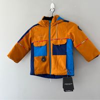 Obermeyer Boy's Altair Jacket Kids Toddler Blue Orange Winter Size 4 Full Zip Long Sleeve Hooded I Grow! Blue And Orange Colorblock Comes With A Compass Size 4 16 Inch Flat Chest 18 Inches Shoulder To Hem Measurements Are Approximate New With Tags Offers Welcome, Bundles Encouraged