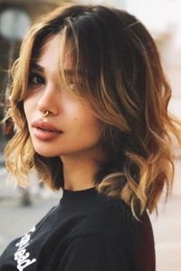 short hairstyle women, wolf cut hair, baddie hairstyles, curled hairstyles // via lovehairstyles.com