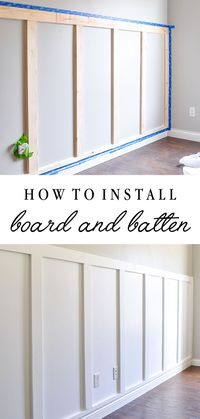 How to install board and batten the easy way! Full tutorial for this DIY with a huge impact! #boardandbatten #DIY #homedecor #modernfarmhouse