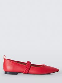 John Lewis ANYDAY Hennriette Point Toe Mary Jane Sachetto Ballerina Pumps, Bright Red