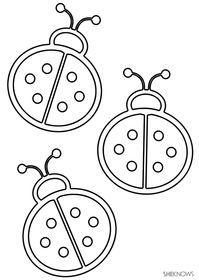 3 ladybugs - Free Printable Coloring Pages