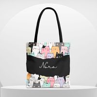 Personalized Cat Tote Bag, Book Bag, Overnight Bag, Shopping Bag, Bridesmaid Gift Bag, Bachelorette Bags, Custom Bag, Personalized Gift by ArtByCrystalJennings on Etsy