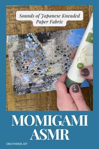 The sounds of Momigami technique. ASMR, in the Japanese form of paper kneading, transforms the paper from a loud to a soft fabric sound. Learn how to create beautifully treated paper for all your mixed media, collages, art journals, paper jewelry, and more.