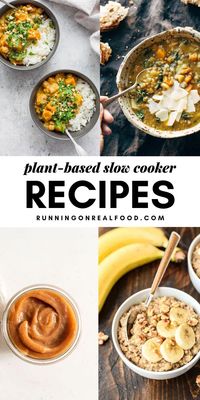 This collection of the best plant-based slow cooker recipes will have you using your crockpot year-round for healthy meals, snacks, breakfasts and hot drinks.