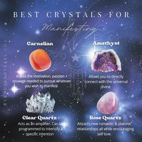 I had so much fun making this!! Here is my little guide for crystals that I personally think are the best for manifesting your dream reality 🦋 A big one I forgot to include is Moldavite! Moldavite helps remove any blockages that are holding you back from reaching your highest potential. Do you have any favorites crystals that you like to use for manifesting? If so leave them in the comments below! 💙