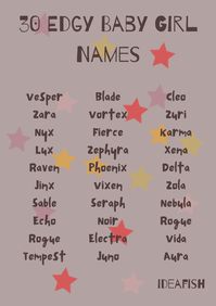 Discover edgy coolness with these 30 unique girl names. Unconventional and full of character, each choice adds a touch of mystery and strength to your baby's identity🧩🍼