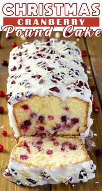 Bring holiday magic to your table with this Christmas Cranberry Pound Cake! Bursting with tart cranberries and topped with a creamy glaze, this festive treat is the perfect blend of sweet and tangy. Whether you're hosting a gathering or looking for a show-stopping Christmas dessert, this cake is a must-try.  #ChristmasDessert #ChristmasCake