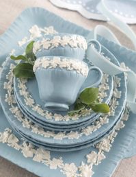 Wedgwood Queensware Plate Stack Teacups - Victoria