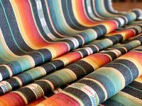 Santa Fe Collection - Serape Saddle Blanket Style Fabric - Black