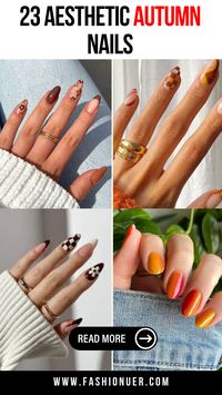 Step up your nail game with aesthetic autumn nail designs that reflect the beauty of fall. These seasonal nail trends feature warm earthy tones, cozy sweater patterns, and creative leaf-inspired art. Ideal for trendy autumn nails, these designs bring a chic touch to your manicure. Perfect for everyday wear or special occasions, these nail ideas combine elegance with seasonal charm. Embrace fall vibes with manicure designs that stand out.