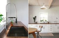 Gorgeous custom butcher block countertop.