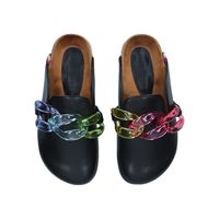 Ozark Chain Black Leather Rainbow Chain Clogs By Kurt Geiger London | Kurt Geiger