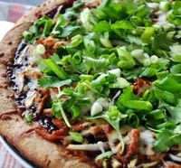 Chinese Hoisin Pizza: Hoisin sauce, fresh ginger, cilantro and sambal oelek combine to bring an Asian twist to pizza night.