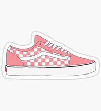 Pegatina Vans a cuadros rosa Zapatos Old Skool