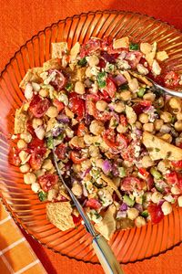 This Chickpea Chopped Salad with Pita Chips Is Packed with Plant-Based Protein