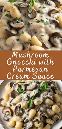 Mushroom Gnocchi with Parmesan Cream Sauce Recipe | Cheff Recipes