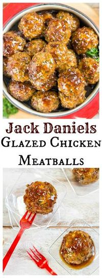 TGIF Inspired Jack Daniels Glazed Chicken Meatballs