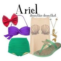 Ariel [dressed as a mermaid] (Bikini by DisneyThis-DisneyThat @Polyvore) #TheLittleMermaid