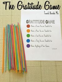 The Gratitude Game is a fun family activity for Thanksgiving. Get kids thinking about all they are thankful for! via /karyntripp/