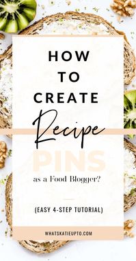 Do you want to learn how to create gorgeous Pinterest Recipe Pins for your Food Blog? Check out my easy 4 step Tutorial. This is one of my best blogging tips for foodies and food bloggers! Display your beautiful recipe an a recipe Pins! #foodblogger #bloggingtips #recipepin