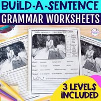 Build a Sentence Worksheets for Sentence Formulation & Sentence Structures