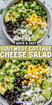 Spicy, zesty, and full of cozy fall flavors! This Southwest Cottage Cheese Salad is a quick and easy dinner idea that’s perfect for autumn. Click to get the recipe and save this pin for a delicious fall meal!