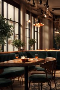 Vintage Style Cafe Design | Café Design | Architectural renders | Vintage style design | Dark and moody design