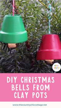 Turn clay pots into these great DIY Christmas Bells! This Christmas bell ornament craft is adorable and perfect for the kids to help make! #Christmas #Christmasornaments #DIYChristmasornament #Chrsitmasornamentcraft #ornaments #ornamentDIY #ornamentcraft #kidscraft