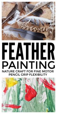 Feather painting with kids is a lovely simple kids painting, process art and nature craft activity that develops shape spotting and pattern matching skills whilst building fine motor and pencil grip strength. #kidspainting #childrenspainting #paintingactivities #processart #naturecrafts #naturestudy #patternmatching