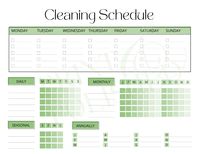 Modern, minimalistic cleaning planner to help organize your cleaning schedule and keep a tidy home