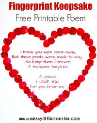 Fingerprint heart poem. Get you FREE PRINTABLE VALENTINES POEM and add fingerprints. A cute and easy heart craft for toddlers and preschoolers, eyfs.