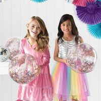 These glitter-filled beach balls really bring the fun. Watch as the glitter confetti moves and shakes with every bounce. Use the beach balls in a fun party activity leave them our for free-play or even use them as fun photo props in a birthday selfie station. Sparkle Glitter Confetti Beach Balls product details:  4 balls per package 13in diameter