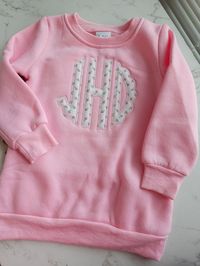 Monogram Girl Sweatshirt, Personalized Monogram Girl Winter Top - Etsy