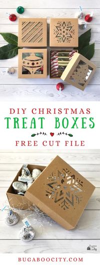 DIY Christmas Boxes with Free Cut File