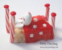 Sweet sleeping Christmas mouse rice krispie treat Jordan almond recipe