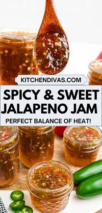 This classic Jalapeno Jam is the perfect blend of sweet and spicy. Even if you are not a fan of heat, I promise that this jam will change your mind. It is great to share and bring to parties or store in cute little jars and give them as gifts.