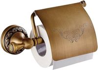 Amazon.com: Vintage Brass Toilet Paper Holder with Cover - Wall Mounted Bathroom Tissue Roll Storage Solution (Antique Brass) : Tools & Home Improvement