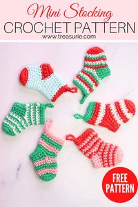 mini stocking crochet pattern tutorial