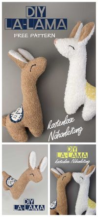 DIY Fabric Toy Llama Free Sewing Pattern + Video Tutorial