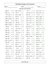 The Dividing Mixed Integers from -12 to 12 (100 Questions) (A) math worksheet page 2