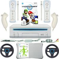 Nintendo Wii Konsole Set Mario Kart Wii Fit Sport Party Spiele 2-4 Spieler