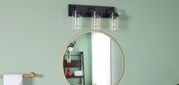 KAWOTI Nolan 21.5-in 3-Light Black Transitional Vanity Light Lowes.com