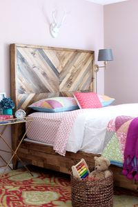 Chevron Reclaimed Wood Bed