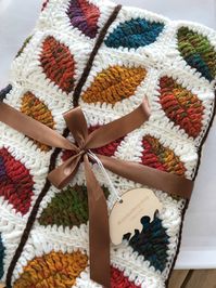 Crocheted Blanket Mid Century Modern Style Granny Blanket - Etsy Canada