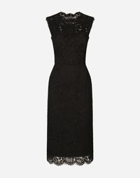 Dolce & Gabbana Branded stretch lace calf-length dress