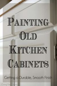 How to paint kitchen cabinets to create a durable smooth finish - kitchen cabinet painting tips including deglosser, spraying, prep, and clear coat. How to prevent yellowing and chipping of paint.